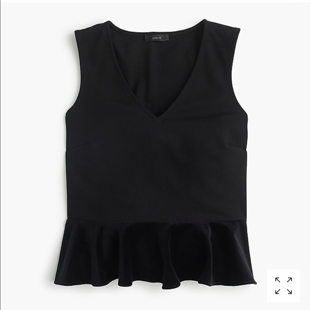 J Crew sleeveless velvet peplum top Sz L NEW